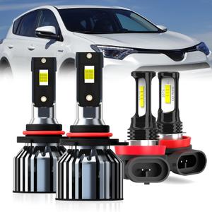 For 2016-2019 Toyota RAV4 light Bulbs, 9012 High Low Beam H11 Fog Light Combo, 4PCS