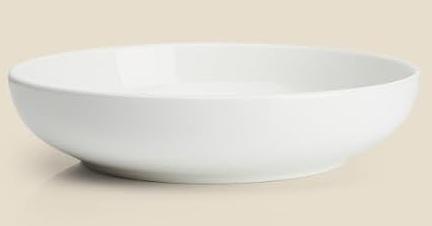 Sweese Large Salad Serving Bowls, 30 Ounce Porcelain White Pasta Plates Set of 2, 8.4 Inch Pasta Bowls for Dinner, Salad - Microwave Dishwasher