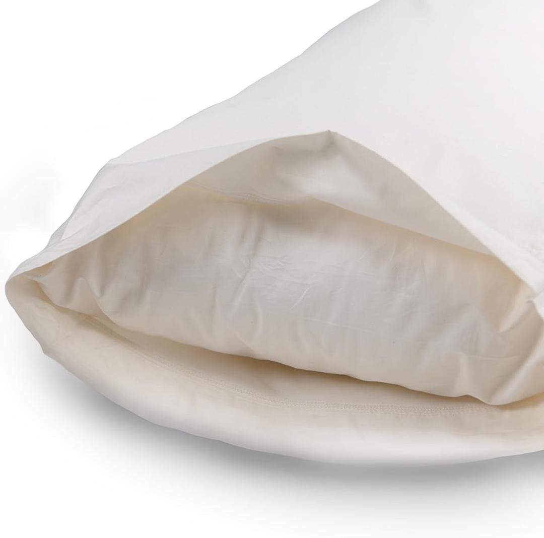 Naturepedic Latex Body Pillow for Adult Side Sleepers - Large White Body Pillow for Sleeping - 24” x 54” Long Full Body Pillow with Soft Organic Cotton Case, Plush Fluffy Latex Fill