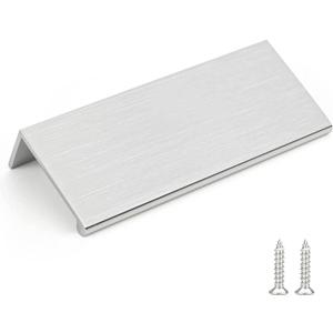 Rergy 50 Pack 3 INCH Cabinet Pulls Brushed Nickel Finger Pulls, Brushed Nickel Edge Pulls for Cabinet Kitchen Cabinet Edge Pulls, 76mm Cabinet Finger Pulls