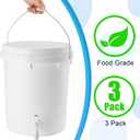 Maxcheck 3 Pack Bucket with Spigot and Lid, Plastic Drink Dispenser with Bottling Bucket Spigot for Self Service Catering and More(5 Gallon)