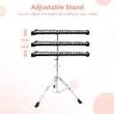 32 Notes Glockenspiel Xylophone Bell Kit, Professional Xylophones for Beginner with Adjustable Stand, Music Stand, Sticks, Aluminum Percussion Instrument Set for Adult (silvery)