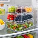 OGGI 17 Piece Storage Bin Set with Lids & Airflow Trays, Clear Stackable Storage Containers for Fridge Organizers and Storage, Pantry Organizers, Kitchen Organization, Cabinet & Bathroom Storage