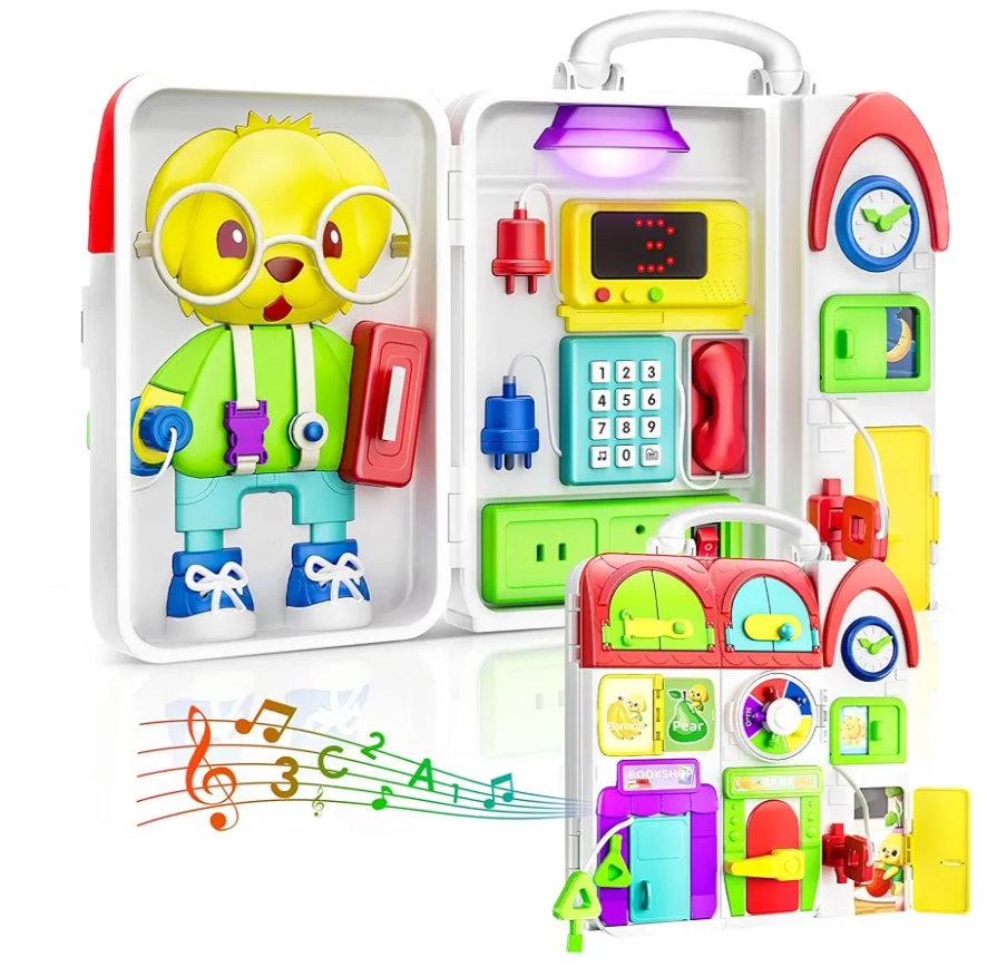 Montessori Toys for 1 Year Old Boy Girl, Bilingual Learning Educational Toys for 1-2 Year Old, 1st Birthday Boy Gifts for Girl, Fine Motor Development for Baby 12-18 Months