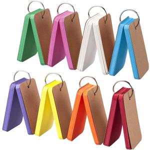 Blank Flash Cards with Ring for Studying, Colored Index Cards with Ring 8 Pack, 2.2"x3.5", 400 Counts Note Cards Heavy Weight, Hole-punched Cardstock, Word Vocabulary Card, Playing Cards