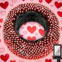 1500 LED 470FT Red Valentine Lights, 12 Pro Modes and Timer Memory & Dimmable, Plug in Indoor Valentine Room Light for for Xmas Bedroom Yard Tree Wedding Party Outdoor Waterproof Decor (Red)