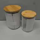 CZZGSM Set of 5 Glass Flour and Sugar jars with 132 Kitchen Pantry Labels - Thicken Large Glass Storage containers with Airtight Bamboo Lid - Rice Canisters for Salt Coffee - 100OZ/54OZ/27OZ