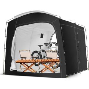 Bike Storage Tent,for 2-10 Bikes, 118 x 86 x 72 in Outdoor Portable Bike Storage Tent, 210D Oxford Fabric PU4000 Waterproof, 2 Rolling Doors, for Motorcycles or Large Motorcycles, Without Floor