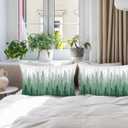 Foggy Forest Throw Pillow Cover Queen Size Set of 2,White Green Lumbar Pillow Case Decorative Standard Pillows Cases with Zipper,Farmhouse Pillows Case Farmhouse Cushion Covers for Bed,Sofa,20"x30"