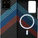 for Samsung Galaxy Note 20 Ultra Case, Compatible with Mag-Safe, Note 20 Ultra Phone Case Slim Carbon Fiber, Case for Samsung Note 20 Ultra Shockproof Strong Magnetic Cover, Wireless Charging (Blue)