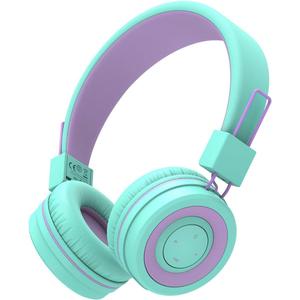 iClever Kids Bluetooth Headphones, BTH02 93H Playtime Type C Fast Charging, Bluetooth 5.4, Adjustable Kids Headphones, Safe Volume 85 dBA, Foldable Kids Wireless Headphones with MIC for iPad, Green (small)