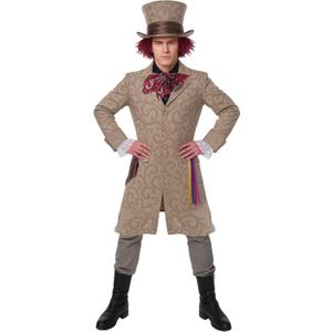 fun shack Hatter Costume Men, Wonderland Hatter Halloween Outfit, Book Character Costume For Adults (X-Large)