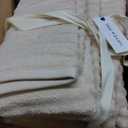 Blue Loom Ribbed Bath Towels Set, 100% Cotton 600GSM, Soft Absorbent Durable 2 Bath Towels, 2 Hand Towels, 2 Wash Cloths for Bathroom - Mason (58" x 30" inch Towels) (Ivory, 6 Piece)