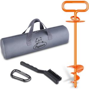 Heavy Duty Dog Anchor, Dog Tie Out Stake for Dogs up to 220lbs, 360 Degree Rotation Dog Tether, No tangling Dogs Stake Kits for Yard, Outdoor, Beach, Trampoline (Orange-Square-1Pack)