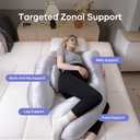 Pregnancy Pillows for Side Sleeping - Adjustable Belly & Back Support Pillow,H Shaped Full Body Maternity Pillow with Cooling Removable Cover, for Pregnant Women and Adults(Grey)