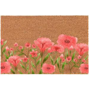 Funny Welcome Front Porch Patio Decor Mat for The Entrance Way Outdoor Personalized Rug with Heavy-Duty Non Slip Outdoor Coconut Coir Doormat 23.6 x 15.7inch (Watercolor Wildflowers)