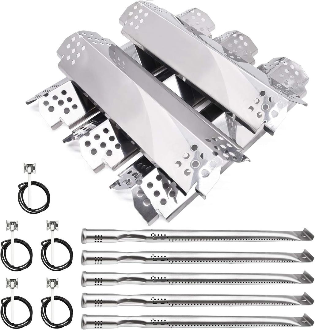 Replacement Parts for Nexgrill 720-0882A 720-0896 720-0925 720-0896B 720-0896C Gas Grills, Includes 5 Ignitors, 5 Stainless Steel Burner Tubes and 5 Flame Tamers Heat Shields Replacement for Nexgrill