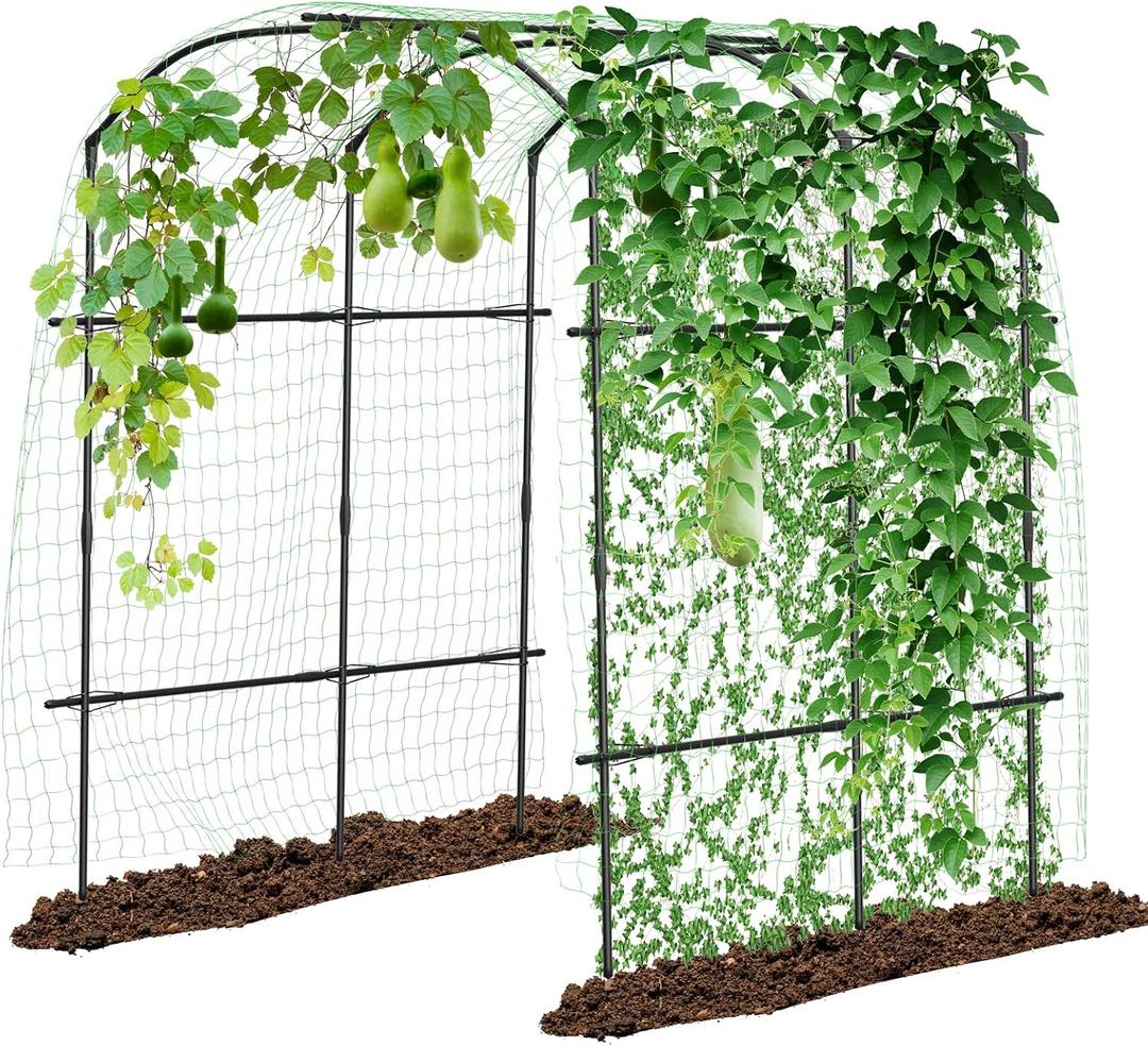DoCred Tall Garden Arch Trellis for Climbing Plants, 87in Tall Metal Plant Support Trellis Archway for Climbing Vine Vegetable/Fruit/Flower Outdoor Yard Lawn Garden Arch Tunnel Trellis