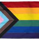 Homissor Pride Flag Outdoor 3x5 Sewn Stripes Progress Gay LGBT Lesbian Transgender Bisexual Flags Fade Resistant for Indoor Outdoor