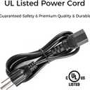 Power Cord Cable Compatible with Instant Pot Electric Pressure Cooker, Rice Cooker, Power Quick Pot, Microwave, Soy Milk Maker, and More Kitchen Appliances 3 Prong Replacement Power Cable-UL