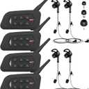 Referee Headset, USB C Interface Communication System with Headset Earphone for Volleyball Official Football Soccer Handball (4 Pack)
