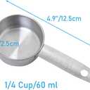 4PCS Stainless Steel Measuring Cups 12.5x6cm Capacity 60ml Kitchen Baking Measuring Spoon Seasoning Cup Sauce Cup Used to pick up and accurately measure coffee Flour Milk Powder Flavourings