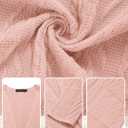 MEROKEETY Women's Casual Long Sleeve Open Front Cable Knit Cardigans Lightweight Solid Color with Pockets (Large, Pink)