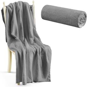 Infrared Sauna Blanket Towel Inserted, 35 x 70Cotton Sweat Absorbent Mat, Reusable Machine Washable Cover for for Home Spa, Gym, Pool, Sauna Blanket Accessories(Gray)