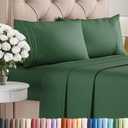 King Size 4 Piece Sheet Set - Comfy Breathable & Cooling Sheets - Hotel Luxury Bed Sheets for Women & Men - Deep Pockets, Easy-Fit, Soft & Wrinkle Free Sheets - Emerald Green Oeko-Tex Bed Sheet Set