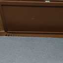 Double Layered Shoe Cabinet with Bench,Wooden Shoe Bench with Soft Cushion,Double Door without Handle Pressing Spring,Fluted Panel,Suitable for Entrance,Corridor and Living Room (Shoe Bench-Walnut)