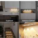 FXPS LED Under Cabinet Lights, USB Rechargeable Battery Powered Kitchen Mountain Corrugated Lights, Closet Lights with Motion Sensor in 3 Color temperatures. (21.3in)