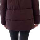Nine West Women’s 30-Inch Hooded Puffer Coat with Utility Pockets, Warm Winter Outerwear, Merlot (X-Large)