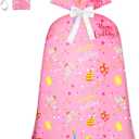 BWLOIES Extra Large Gift Bag Girl Birthday Jumbo Gift Bag, Bday Pink Giant Plastic Oversized Gift Bag Huge Gift Wrap Bag Birthday Bag Wrapping Bag for Large Gift(48inch 1Pack)