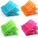 48 Packs Colorful Plastic Clothespins Hangers Clips Clothes Pins Heavy Duty Laundry Clothes Pins Clips with Springs, Air-Drying Clothing Pin Set