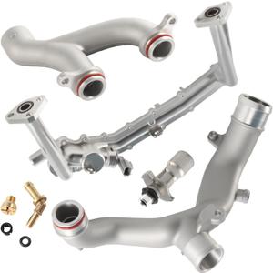 LR075991 LR092992 LR028136 LR049990 Metal Coolant Water Pipe System Kit Compatible with Land Rover Range Rover Sport LR4,Jaguar XF XJ XE 3.0L V6