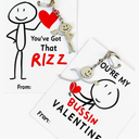Valentines Day Gifts for Kids - 24 Pack Keychains with Slang Kids Valentine's Day Cards, Teen Tween School Valentines, Boys V