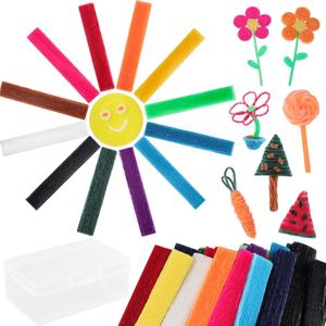 Yihurlm 600 Pcs Wax Craft Sticks, 13 Colors, Bendable, Sticky, Reusable, Storage Box, Art Supplies, DIY Project