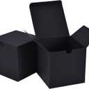 30 Pack Black Gift Boxes 3x3x3 inches, NIGNYA Small Kraft Cardboard Boxes Paper Cube Favor Box Easy Assemble Paper Gift Box with lids for Presents Birthday Christmas Wedding Party
