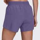 Women's 5" Running Shorts Quick Dry Sporty Athletic Gym Workout Shorts with Zipper Pockets Liner (Purple, S)