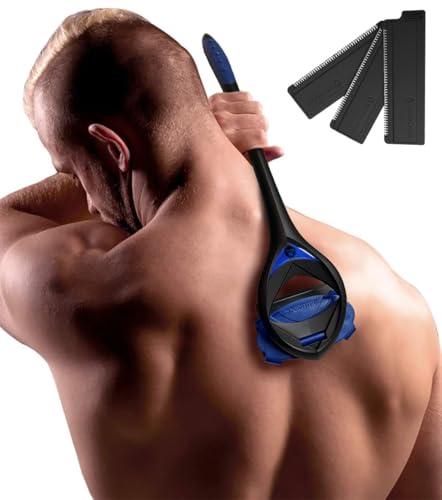BakBlade 3.0 Stealth - Back Shaver for Men, Extra Long 23" Ergonomic Handle for a Close, Pain-Free Shave, The Ultimate Back Hair Trimmer for Men, +3 Extra Back Blade Refills