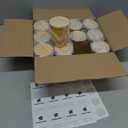 SHOWIN Thick Candle Jars for Making Candles 12 Pcs, 7 OZ Empty Jars with Wood Lids for Candle Making, Sample Container, Frosted Yellow