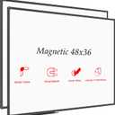 JILoffice Magnetic Whiteboard/White Board, Dry Erase Board 48 x 36 Inch, 2 Pack, Black Aluminum Frame Wall Mounted Board for Office Home and School