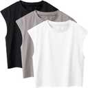 Ainangua Oversized Tank Top for Women Sleeveless Athletic Cropped Activewear Workout Yoga Gym Tops (Black, S)