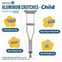 Dynarex Adjustable Aluminum Crutches, Child