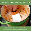 3 Quart Dutch Oven Enameled Cast Iron with Lid - Big Dual Handles - Oven Safe up to 500F - Classic Round Pot for Versatile Cooking Green