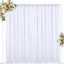 Wokceer 10 FT Backdrop Stand Heavy Duty Pipe and Drape Kit, Adjustable White Backdrop Stands for Wedding Photo Booth Background Birthday Party Exhibition Decoration