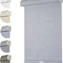 Persilux Custom Blackout Roller Blinds with Texture Fabric - UV Protection, Thermal Insulated, Cordless, For Home and Office Windows, Bluish Grey, Custom Size