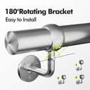 Stair Handrail Kit 12FT, Stainless Steel 304 Wall Mount Railing System, 1-11/16 Inch Pipe Secure Grab Hand Rail for Staircase Indoor House Decor Outdoor, Industrial Modern Style- Silver