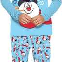 Christmas Pajamas for Family Christmas Family Matching Outfits Long Sleeve Family Jammies Matching Holiday Pajamas (Blue)