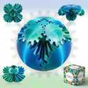 Gear Ball-3D Printed Gear Sphere,3D Printed Spin Ball Cube Fidget Toy,The Steampunk Whirling Wonder Fidget Ball Toy (Blue Green)